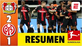 HISTÓRICO Bayer Leverkusen le ganó 21 al Mainz y llegó a ¡33 PARTIDOS SIN DERROTAS  Bundesliga [upl. by Shue357]