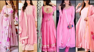 Latest and Pretty Pink designer suit Pink colur suit designs [upl. by Chaker]