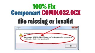 How to fix COMDLG32ocx missing or invalid error windows 1087 [upl. by Johnny]