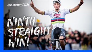 NINTH STRAIGHT VICTORY 🔥😮‍💨  CycloCross X2O Trophy Koksijde Highlights  Eurosport [upl. by Noed]