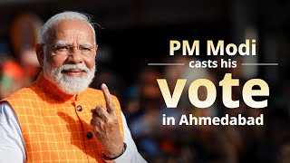 Live PM Modi casts his vote for General Elections 2024 in Ahmedabad Gujarat [upl. by Edyth469]