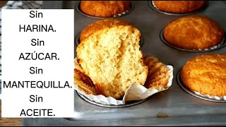 Magdalenas saludables SIN HARINA SIN AZÚCAR y SIN MANTEQUILLAHealthy muffins🥰 [upl. by Moir287]