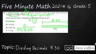 5th Grade STAAR Practice Dividing Decimals 53G  9 [upl. by Crenshaw]