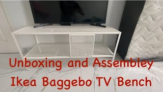 Ikea Baggebo TV Bench Unboxing and Assembley easy and practical [upl. by Ayokal666]