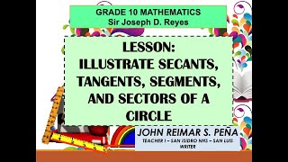 TANGENTS AND SECANTS OF A CIRCLE  GRADE 10 MATHEMATICS Q2 [upl. by Iraj]