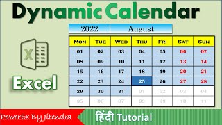 How to Create a Dynamic Calendar in Excel  No VBA [upl. by Nerro292]