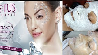 Lotus herbal radiant diamond facial kit Facia step by step facial for beautiful glowing [upl. by Yerffe]