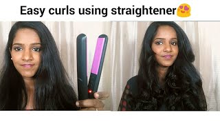 Easy curls within 10 minutes😍using Hair Straightener [upl. by Jollenta]