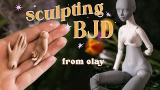 Sculpting BJD prototype from airdry clay  Full walkthrough [upl. by Inirt]