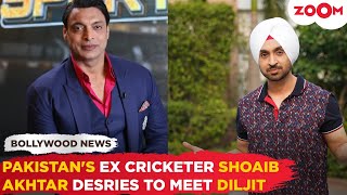 Pakistans Ex Cricketer Shoaib Akhtar WISHES to meet Diljit Dosanjh singer REACTS [upl. by Heller943]