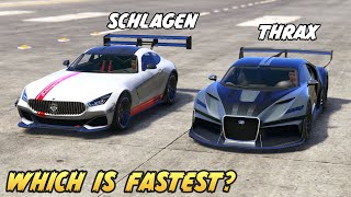 GTA 5  TRUFFADE THRAX vs BENEFACTOR SCHLAGEN GT  Which is Fastest [upl. by Azmah304]