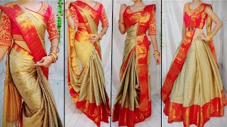 FESTIVE SAREE DRAPING IN 4 ELEGANT STYLESNEW STYLES amp NEW TECHNIQUESSTEP BY STEPHINDI [upl. by Wolbrom]