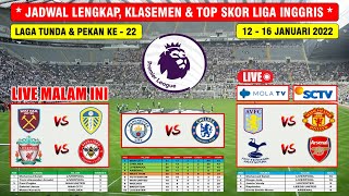 JADWAL LIGA INGGRIS MALAM INI  MANCHESTER CITY VS CHELSEA Liga Inggris 2022 Pekan 22 [upl. by Shrier]