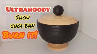 wood turning a shou sugi ban lidded bowl [upl. by Adnalra]