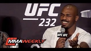 Jon Jones Bullies Reporter at UFC 232 Press Conference [upl. by Anneres]