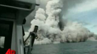 Raw Video Undersea Volcano Erupts [upl. by Ellehcar]