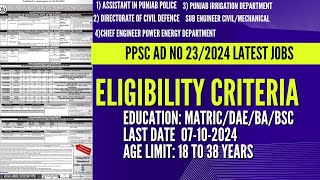 PPSC Latest Jobs Advertisment No 232024 Details [upl. by Etnoj156]