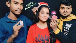 ASMR  My Boyfriend Does My Christmas Party Makeup And My Friend Doing My Hairstyle  🎄💄 [upl. by Pimbley]