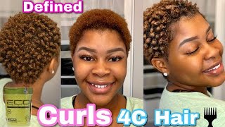 Styling my 4C TWA with 2 Products  Natural hair journey  5 months after my big chop [upl. by Bordiuk]