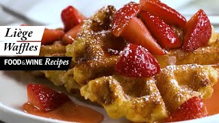 Liège Belgian Waffles  Food amp Wine Recipes [upl. by Einalam]