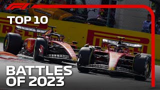 Top 10 Best Battles of the 2023 F1 Season [upl. by Einreb730]