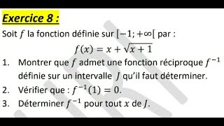 Solution dun exercice intéressant sur les fonctions réciproques  2 Bac [upl. by Dian]