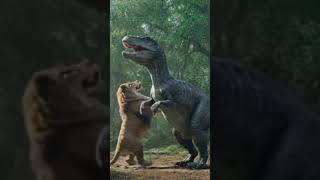 Dinosaur Dangerous fight lion and building breaking dinosaur youtubeshorts shortvideo short [upl. by Arbma]