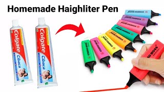 How to make Highlighter Pen at homehomemade highlighter pendiy penhighlighting penPen making [upl. by Aig]