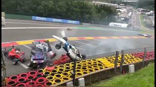 HUGE Crash Spa Francorchamps Formula W Series 2021 Full Video with Commentary [upl. by Heigho]