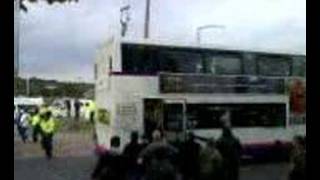 Leeds v Millwall Buses Arriving At Elland Road [upl. by Onaireves]