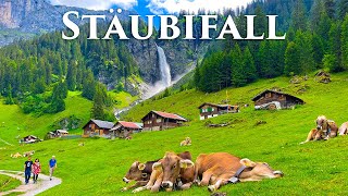 Stäubifall Switzerland 4K  The Most Amazing Waterfall on The Earth  Relaxing Nature Sounds [upl. by Novyart749]