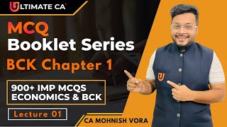 BCK Chp 1  MCQ Booklet Series  Imp MCQs  CA Foundation Dec 2023  CA Mohnish Vora MVSIR [upl. by Lladnew535]