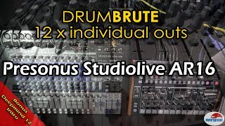 Drumbrute 12 individual outs with StudioLive AR16 analog mixer [upl. by Nemra]