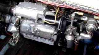 Rootes Lister Blackstone 3 cylinder 2 stroke TS3 engine in action [upl. by Nnaillij]