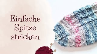 Einfache Sockenspitze  Bandspitze  Socken stricken lernen  Sockengrundkurs Teil 5 von 5 [upl. by Harbison]