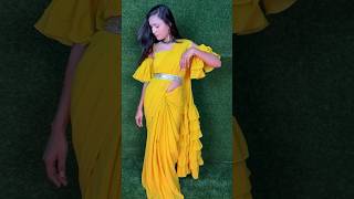 Kriti Sanon western ruffle saree designGeorgette frill saree [upl. by Elleved]