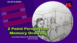 2 point Perspective  Memory Drawing  NIFT  NID  NATA  JEE BArch  UCEED [upl. by Bernadene914]