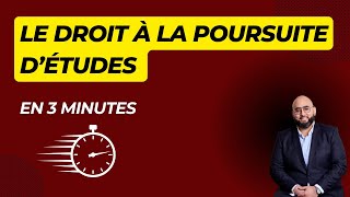 Le droit à la poursuite détudes en 3 minutes Master [upl. by Daffi]