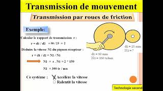 03 Transmission de mouvement  roues de friction [upl. by Reld522]