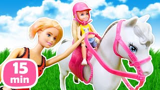 Tolle Puppen Videos für Kinder mit Barbie Kompilation  Magisches Schloss [upl. by Eenahpets]