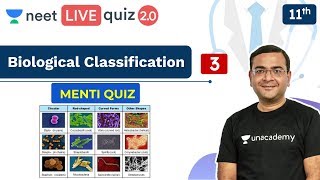 NEET Biological Classification  Quiz 3  Menti Quiz  Live Quiz 20  Unacademy NEET  Pradeep S [upl. by Hollinger]