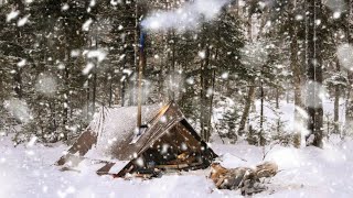 Hot Tent Winter Camping [upl. by Nacul]