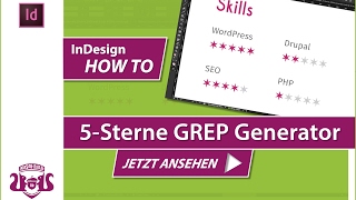 5 Sterne GREP Generator  InDesign HOW TO [upl. by Orlosky]