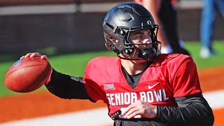 Watch Bo Nix throw 25 times at first Senior Bowl practice [upl. by Pascoe972]