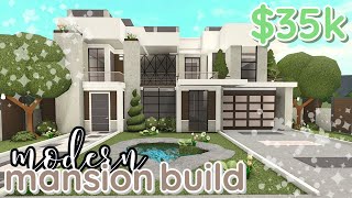 35k MODERN MANSION  bloxburg house build WITH VOICE [upl. by Ardolino642]