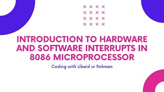 Hardware interrupt  Maskable interrupt  Non Maskable interrupt  Software interrupts in 8086 [upl. by Krigsman]