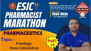 ESIC PHARMACIST MARATHON CLASS  10  P Ceutics 271300 ESIC Pharmacist MCQs esicpharmacist [upl. by Seana]