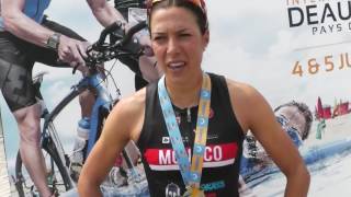 Triathlon  Longue Distance  Deauville  I T V Charlotte Morel  gagnante [upl. by Allerim]