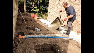 Garden project part 31 Concreting shed bases to level Spray painting ventilation grills [upl. by Gorton833]