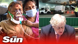 COVID19 in India UK sends vital oxygen amp medical equipment as crisis rages on [upl. by Eisiam507]